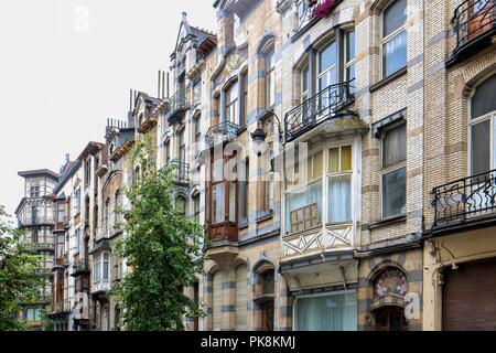 Avenue Jean Volders/Rue Vanderschrick, Bruxelles, Belgio, (1904), C2014-c2017. Artista: Alan John Ainsworth. Foto Stock