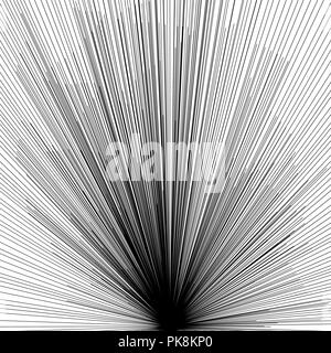 Velocità della linea Abstact Vettore, rétro in stile fumetto sfondo, la velocità di movimento starburst nero linee rette. Illustrazione Vettoriale