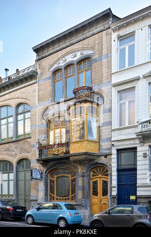 Maison-Atelier Louise de Hem, 15-17 Rue Darwin, Bruxelles, Belgio, (1902-1905), C2014-c2017. Artista: Alan John Ainsworth. Foto Stock