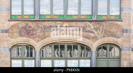 Maison-Atelier Louise de Hem, 15-17 Rue Darwin, Bruxelles, Belgio, (1902-1905), C2014-c2017. Artista: Alan John Ainsworth. Foto Stock