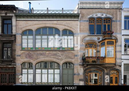 Maison-Atelier Louise de Hem, 15-17 Rue Darwin, Bruxelles, Belgio, (1902-1905), C2014-c2017. Artista: Alan John Ainsworth. Foto Stock