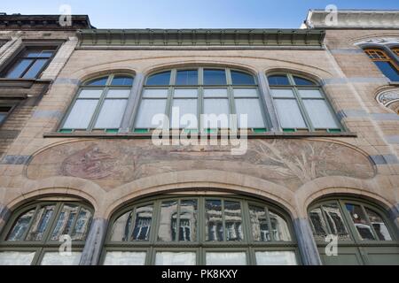 Maison-Atelier Louise de Hem, 15-17 Rue Darwin, Bruxelles, Belgio, (1902-1905), C2014-c2017. Artista: Alan John Ainsworth. Foto Stock