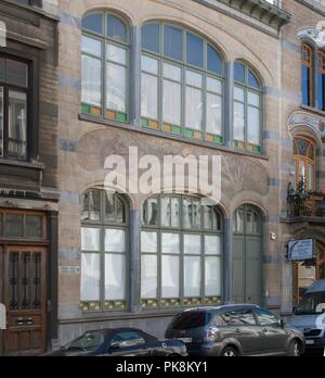 Maison-Atelier Louise de Hem, 15-17 Rue Darwin, Bruxelles, Belgio, (1902-1905), C2014-c2017. Artista: Alan John Ainsworth. Foto Stock