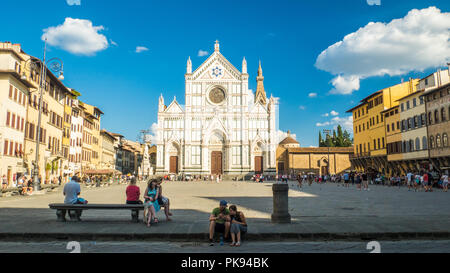 La Basilica di Santa Croce in Piazza Santa Croce a Firenze, Toscana, Italia. Foto Stock