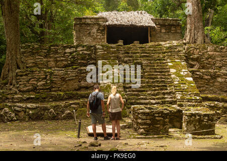Rovine maya di Muyi - Chunyaxche, Tempio 8, vicino a Tulum, Messico (10 agosto 2018) Foto Stock