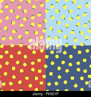 Senza cuciture con sfondo giallo le mele. Autunno sfondo stagionali, scuola. modelli di Apple per il design. Illustrazione Vettoriale