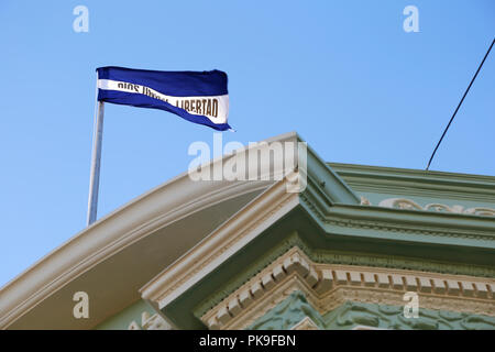 El Salvador bandiera a Santa Tecla Municipio Foto Stock