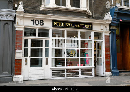 Il male puro galleria d'arte negozio di fronte esterno su Leonard Street in Shoreditch East London REGNO UNITO KATHY DEWITT Foto Stock