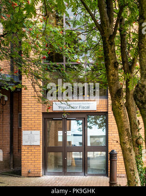 Ingresso al Procuratore Fiscale ufficio Dell di Hamilton in South Lanarkshire, Scotland, Regno Unito. Foto Stock