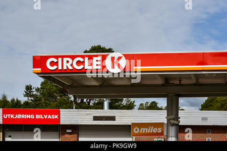 Dombas, Norvegia - Il 6 agosto 2018: Circle K gas station in Dombas, Norvegia. Foto Stock