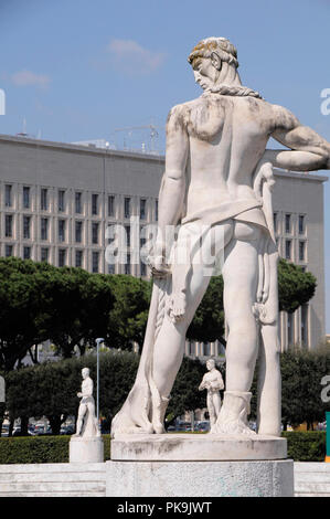 Italia Lazio Roma, Foro Italico, statuaria stadium. Foto Stock