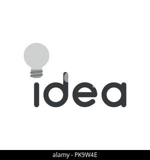 Illustrazione Vettoriale icona concetto di idea word con il grigio lampadina. Illustrazione Vettoriale