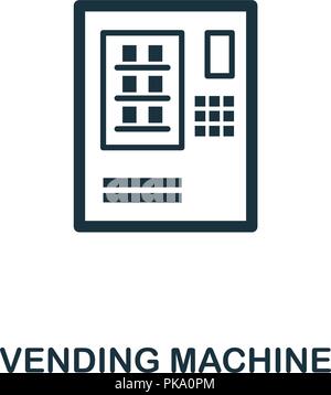 Vending Machine Icona. Monocromatico design di stile da città raccolta di elementi. UI. Pixel perfetto pittogramma semplice vending machine icona. Web design, applicazioni Illustrazione Vettoriale
