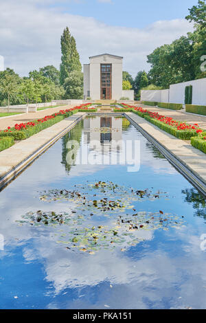 Cimitero e memoriale americano a Madingley, Cambridge, Inghilterra, che commemora i loro soldati e donne uccisi nella II guerra mondiale. Foto Stock