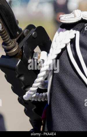 Gendarmeria francese frequentare ufficiale cerimonia militare, Sathonay-Camp, Francia Foto Stock