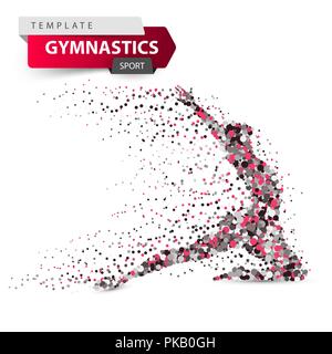 La ginnastica sport - dot immagine sullo sfondo bianco. Illustrazione Vettoriale