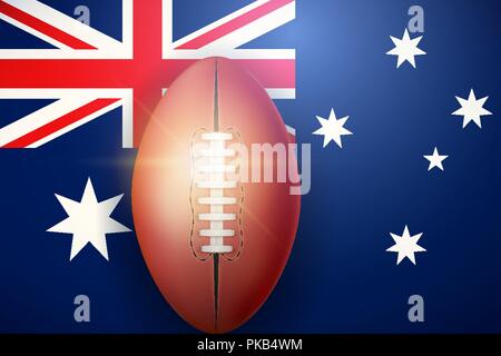 AFL palla e bandiera australiana Illustrazione Vettoriale