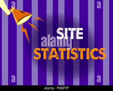 La grafia la scrittura di testo le statistiche del sito. Concetto significato misurazione del comportamento dei visitatori del sito web di certo. Foto Stock