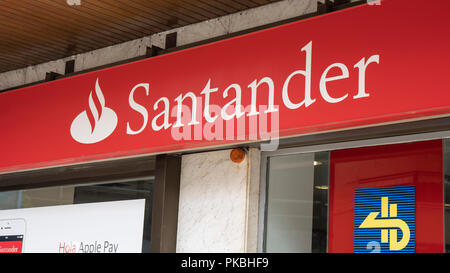 Banca Santander segno Foto Stock