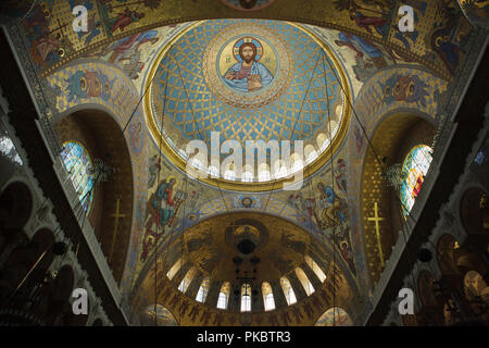 Interno della cupola della Kronstadt Cattedrale navale progettato dall architetto russo Vasily Kosyakov e costruito nel 1903-1913 a Kronstadt vicino a San Pietroburgo, Russia. Foto Stock