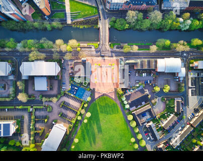 Beda parco vicino al fiume Soar accanto alla De Montfort University di Leicester, Inghilterra. Foto Stock