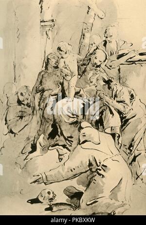 "Madonna con i Santi", metà del XVIII secolo (1928). Artista: Giovanni Battista Tiepolo. Foto Stock