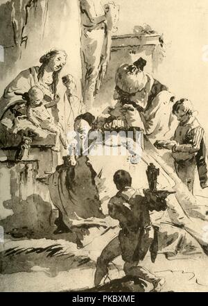 "Adorazione dei Magi", c1745, (1928). Artista: Giovanni Battista Tiepolo. Foto Stock