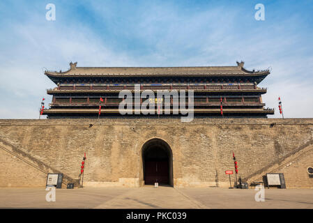 Cancello a Xi'an City parete; Xian, Provincia di Shaanxi, Cina Foto Stock