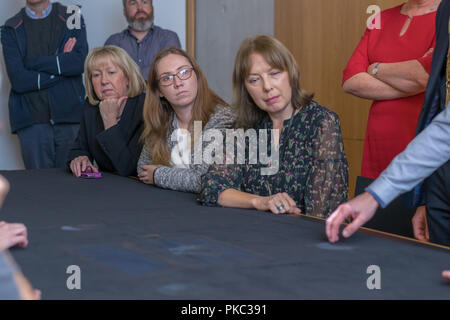 Dun Laoghaire, Irlanda. 12 Settembre, 2018. dlr LexIcon accoglie award-winning demenza cura la tecnologia Tovertafel. Credito: Fabrice Jolivet Credito: Fabrice Jolivet Fotografia/Alamy Live News Foto Stock