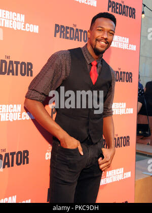 Hollywood, California, USA. Xii Sett 2018. Attore/stuntman Brian A. Principe assiste XX Century Fox "Predator" speciale evento di Screening il 12 settembre 2018 presso il teatro egiziano in Hollywood, la California. Foto di Barry re/Alamy Live News Foto Stock