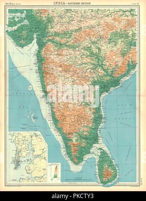 Mappa di India - sezione Sud. Artista: sconosciuto. Foto Stock