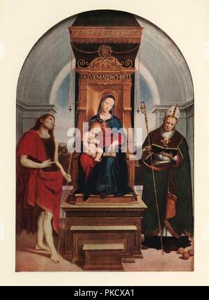 'L'Ansidei Madonna", 1505, (c1912). Artista: Raffaello. Foto Stock