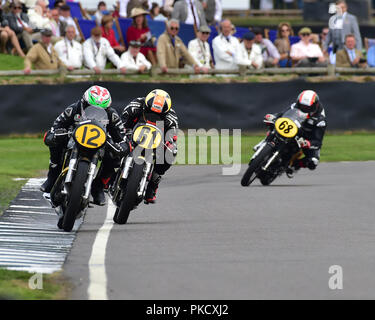 Ian Bain, James Hillier, Manx Norton, James Haydon, Chris Firmin, Manx Norton, Barry Sheene Memorial Trophy, Goodwood 2018, settembre 2018, c Foto Stock