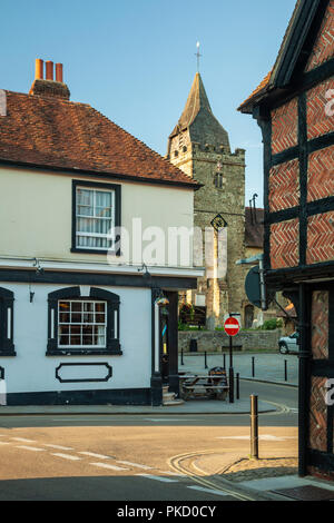 Una serata estiva a Midhurst, West Sussex, in Inghilterra. Foto Stock