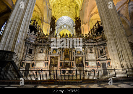 Cattedrale di Siviglia interno, Spagna Foto Stock