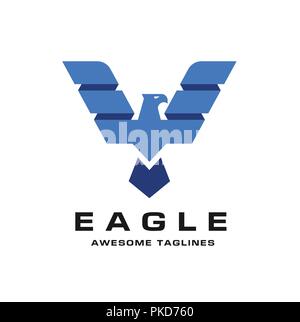Eagle logo di testa il modello Hawk mascotte grafica, aquila calva logo vettoriale, eagle concetto tecnologico logo vettoriale,creativa e moderna eagle bird vettore logo Illustrazione Vettoriale