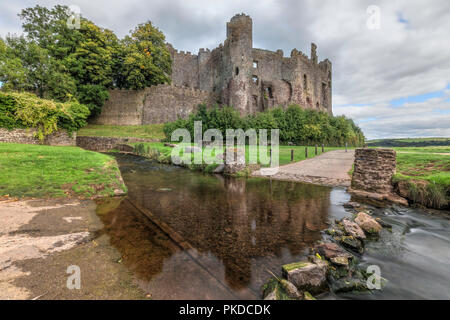Laugharne Castello, Carmarthenshire, Wales, Regno Unito, Europa Foto Stock