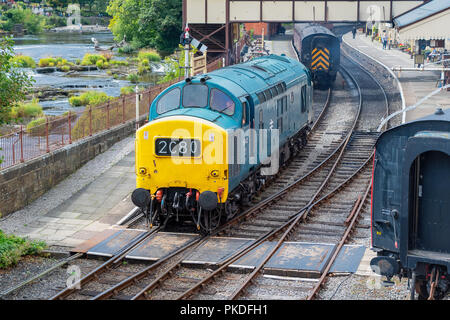 LLANGOLLEN Galles, Regno Unito - 2 Settembre 2018: locomotiva diesel treno dall'Llangollen Railway Foto Stock