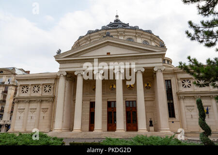 L'Ateneo Rumeno (Rumeno: Ateneul Român) a Bucarest, in Romania. Foto Stock