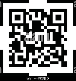 Codice QR Icona scansione. illustrazione vettoriale. Illustrazione Vettoriale
