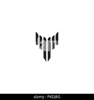 Logo ala. lettera iniziale logo V concetto. Abstract logo silhouette. Illustrazione Vettoriale