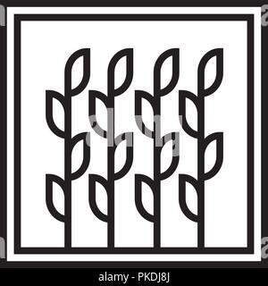 Il logo di frumento. natura crescente albero a foglia concept design template illustrazione vettoriale. Illustrazione Vettoriale