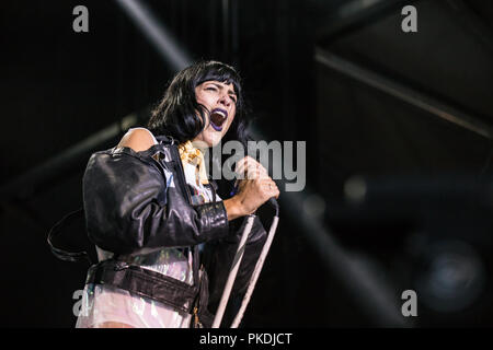 Band canadese Cari Rouge effettuando in corrispondenza di Skookum Music Festival di Stanley Park a Vancouver, BC il 7 settembre 2018 Foto Stock