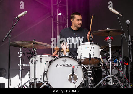 Band americana Cold War Kids in esecuzione al Skookum Music Festival di Stanley Park a Vancouver, BC il 7 settembre 2018 Foto Stock