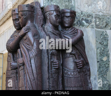 Quattro Tetrachs. Augustis e Caesars. Western /Impero orientale. Porfido. Da Costantinopoli. Venezia, Italia. Iv secolo. Foto Stock