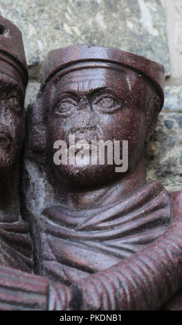 Quattro Tetrachs. Augustis e Caesars. Western /Impero orientale. Porfido. Da Costantinopoli. Venezia, Italia. Iv secolo. Dettaglio. Foto Stock