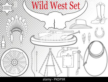 Wild West Set Illustrazione Vettoriale