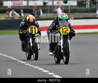 Ian Bain, James Hillier, Manx Norton, James Haydon, Chris Firmin, Manx Norton, Barry Sheene Memorial Trophy, Goodwood 2018, settembre 2018, c Foto Stock