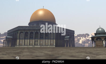 Famosa Cupola della roccia di Gerusalemme Foto Stock