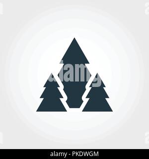 Icona di foresta. Monocromatico design di stile da collezione. UI. Pixel perfetto pittogramma semplice icona della foresta. Web design, applicazioni software, l'uso della stampa. Illustrazione Vettoriale
